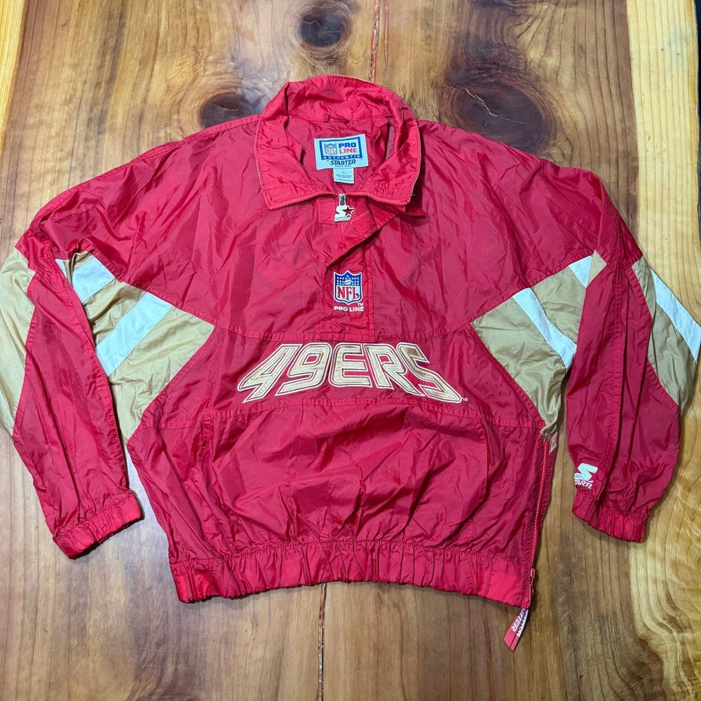 Vintage 90's Jacket NFL Pro Line San Francisco 49ers Anorak Pullover Wind J3-29